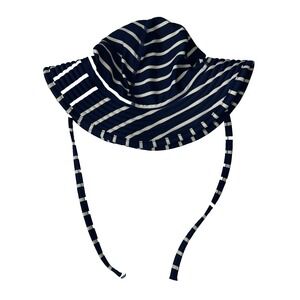 Hanna Andersson Baby Toddler Swim Hat Beach Sun Pool Blue‎ White 1-3 years Tie